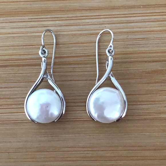 China Jewelry - $42  Designer Estate Pearl Earrings  Sterling Silver  Designer Marked 925 CHINA